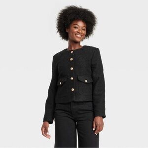 Universal Thread | NWT Gold Button-Front Jacket in Black